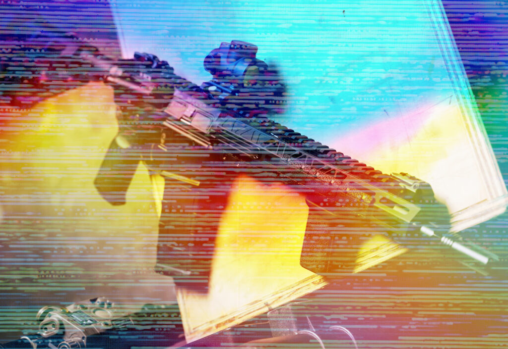 Picture of a futuristic gun to represent the war instruments used in the final battle.