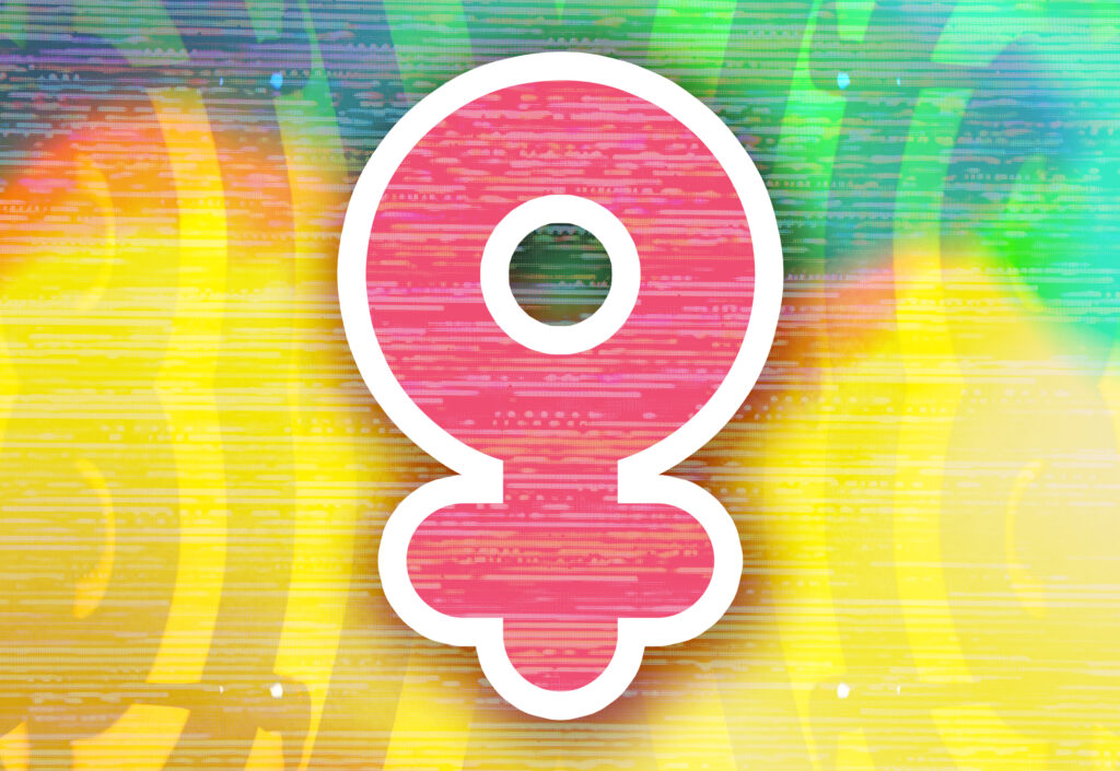 Female symbol as main graphic to emphasize women matter to God.