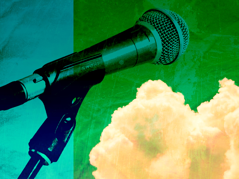 Graphic of a microphone.